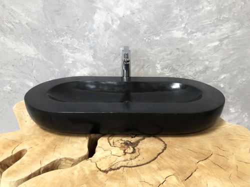 Countertop washbasin - MONTERREY - ARRELART - natural stone / customizable / custom