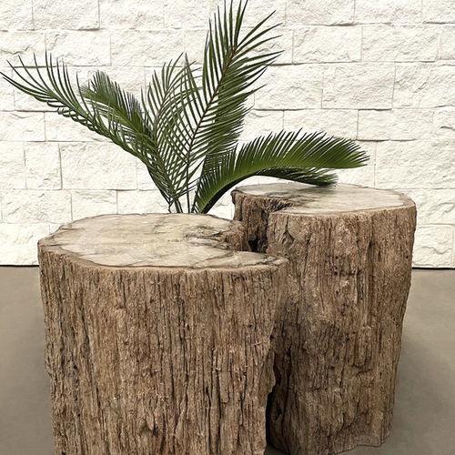 Contemporary side table - TABUSET1 - ARRELART - petrified wood / petrified wood base / custom