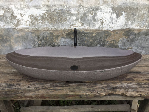 Countertop washbasin - SWEDEN - ARRELART - natural stone / Riverstone® / customizable