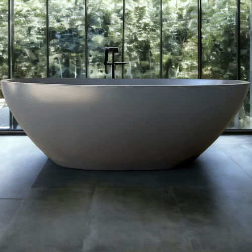 Oval bathtub - CHICAGO - ARRELART - free-standing / for homes / terrazzo