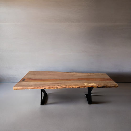 Contemporary dining table - NURIEL - ARRELART - rosewood / exotic wood / iron base