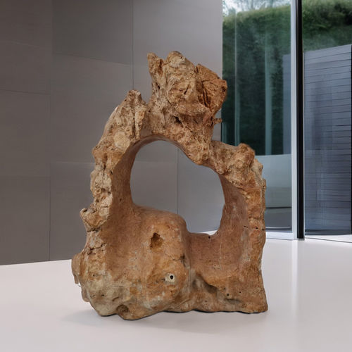 Stone sculpture - BORNEO - ARRELART - handmade / floor-mounted / brown