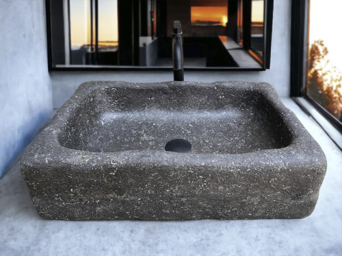 Countertop washbasin - GRISETTE - ARRELART - marble / handmade / rectangular