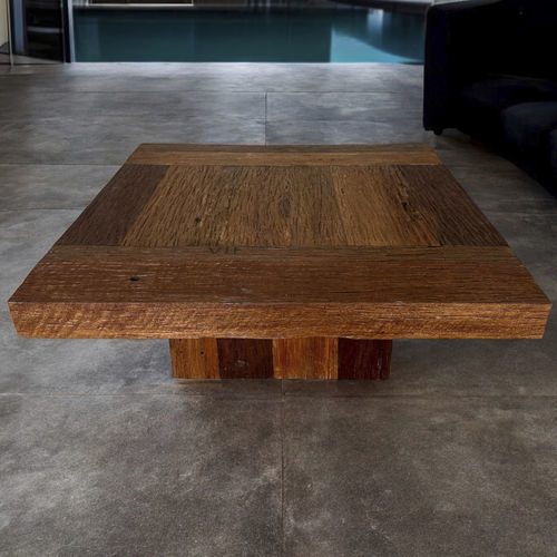 Contemporary coffee table - AFRA - ARRELART - solid wood / solid wood base / rectangular