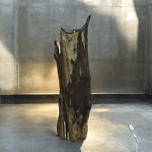 Floorstanding lamp JAKARTA ARRELART varnished wood / teak