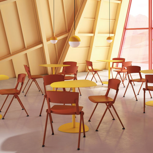 Contemporary chair - YUGEN - ARTE & D SRL - indoor / plastic / steel base