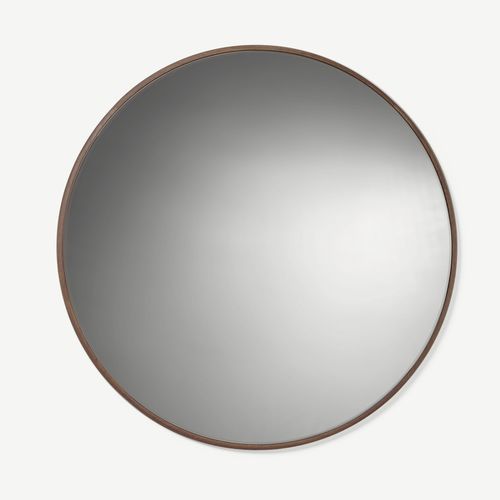 Wallmounted mirror Sunset Nature Design contemporary / round / oak