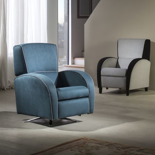 Contemporary relaxing armchair - Portofino - Raga - leather / fabric / synthetic leather