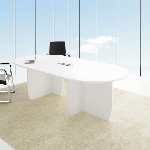 Contemporary boardroom table - MEETING  - FERCIA - melamine / melamine base / oval
