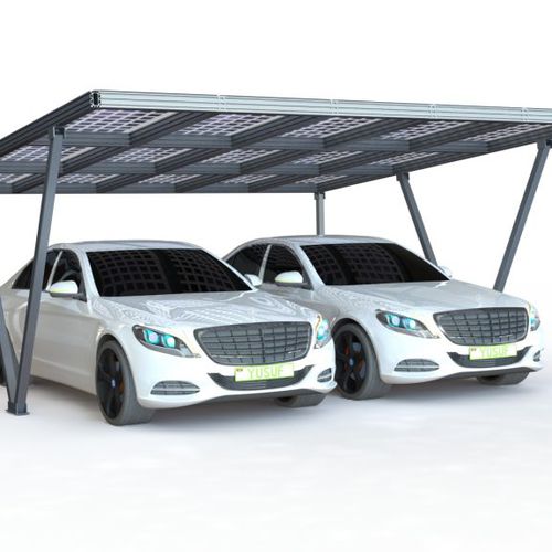 Commercial carport - EPORT A SERIES - sunfixings - with solar panel / metal