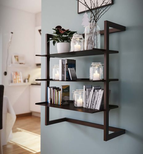 Wall-mounted bookcase - STEP  - Damiano Latini srl - contemporary / metal / wooden