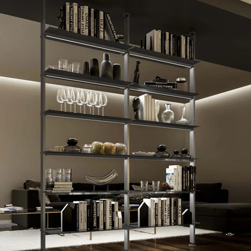 Free-standing bookcase - VERTICAL LINE LUX - Damiano Latini srl - room divider / contemporary / metal
