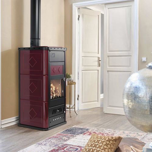 Wood boiler stove - BELVEDERE 30 - Klover - 20 kW...50 kW / free-standing / contemporary