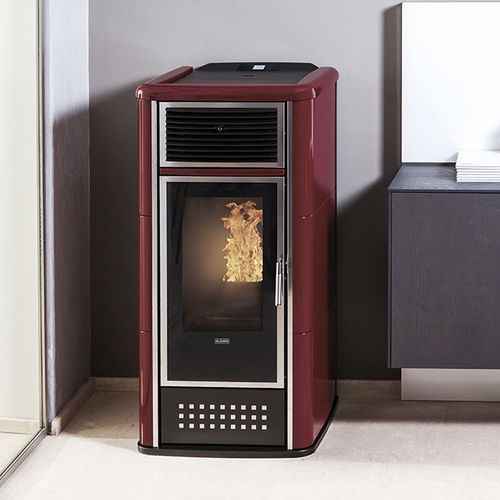 Pellet boiler stove - BELVEDERE 28 - Klover - 20 kW...50 kW / free-standing / contemporary