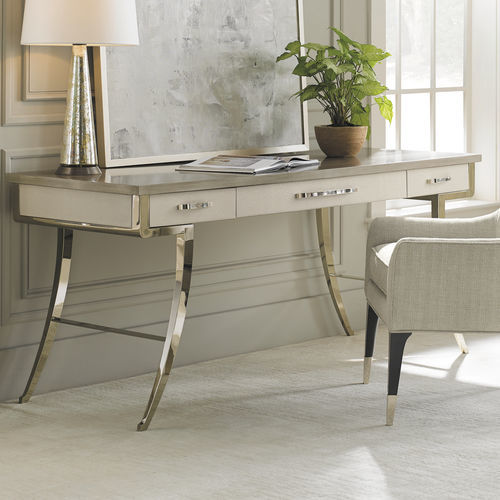 Free-standing desk - WORK FORCE - CARACOLE - traditional / lacquered wood / gold plated