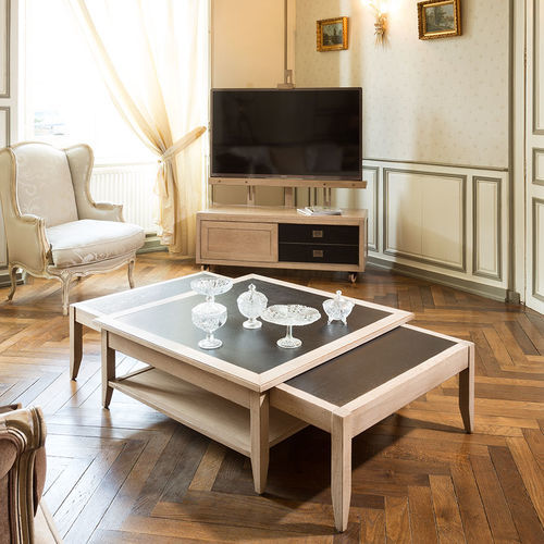 Contemporary coffee table - ZEPHYR - Michel Ferrand - wooden / wooden base / square