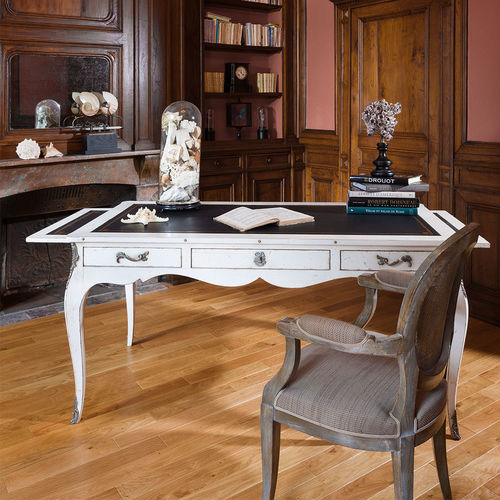 Free-standing desk - CHATEAUBRIAND - Michel Ferrand - classic / leather / straight