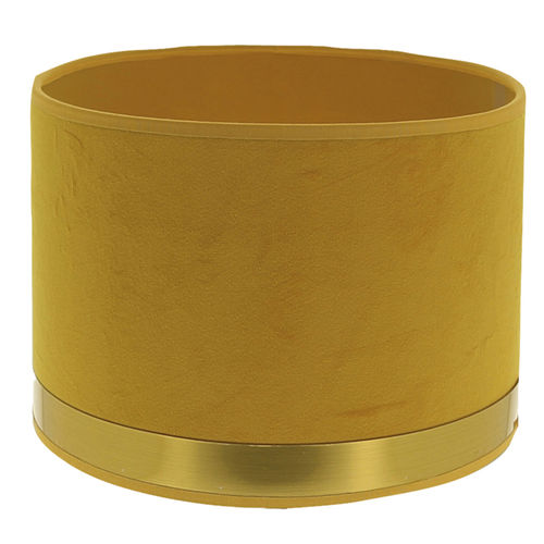 Art Deco lampshade - METROPOLIGHT - velvet / brass / PVC