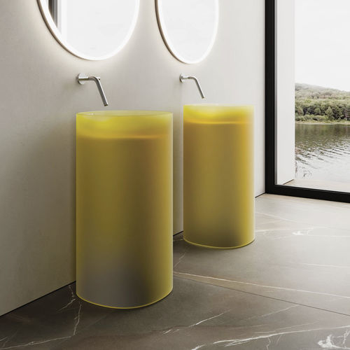 Free-standing washbasin - Habe  - Disenia - resin / high-gloss / transparent
