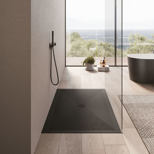 Rectangular shower base - OPEN - Disenia - flush / raised / Technogel®
