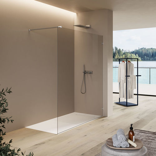 Fixed shower screen - VITRUM - Disenia - pivoting / rectangular / corner