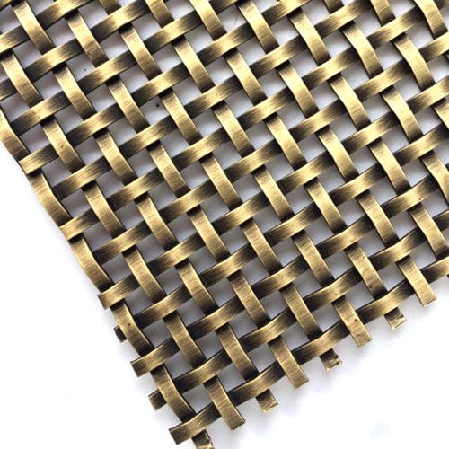 Stainless steel woven wire fabric - XY-2276GO - Hebei Shuolong Metal Products Co.,Ltd - for ceiling / square mesh / golden