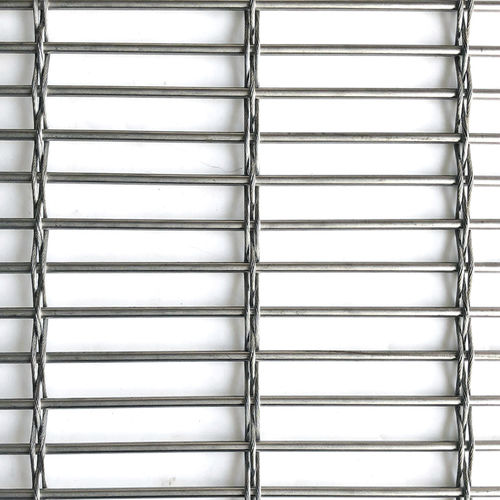 Stainless steel woven wire fabric - XY-M4528 - Hebei Shuolong Metal Products Co.,Ltd - for curtain wall / elongated mesh / silver-colored