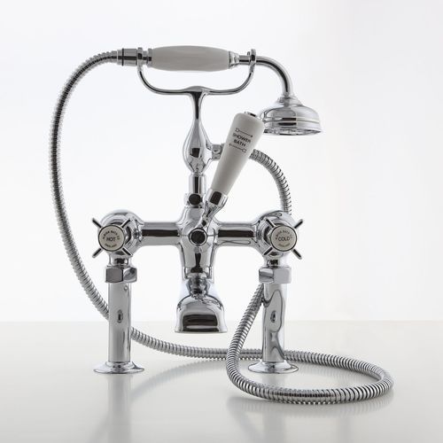 Double-handle shower mixer tap - Albion Bath Co - bathtub / countertop / wall-mounted
