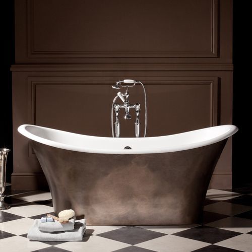Oval bathtub - APOLLO - Albion Bath Co - free-standing / back to wall / for homes