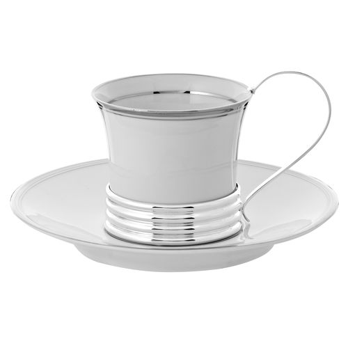 Porcelain coffee cup - CANAS - TOPAZIO - sterling silver / for domestic use / commercial