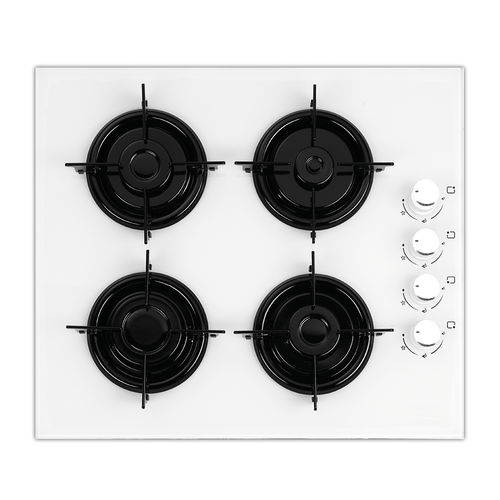 Gas cooktop - C6-40F WHITE - Kumtel & Luxell - 4 burner / built-in / with knobs