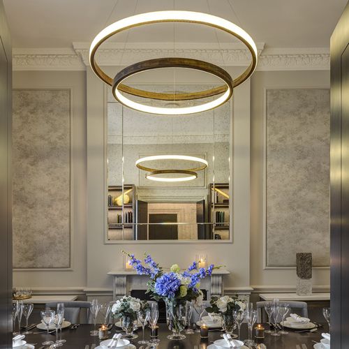 Hanging light fixture - LAHTI DOUBLE - cameron designhouse - LED / circular / crystal