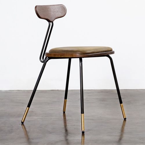 Contemporary dining chair - DAYTON  - District 8 - indoor / leather / oak