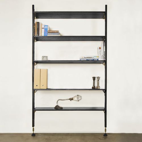 Wall-mounted shelf - THEO  - District 8 - contemporary / oak / steel