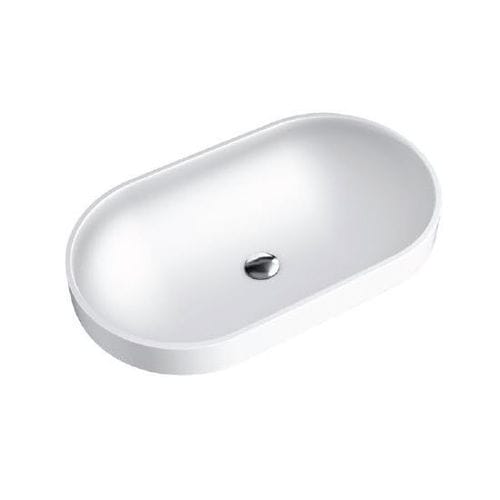 Countertop washbasin - CLOUD - Decosan - Solid Surface / oval / contemporary