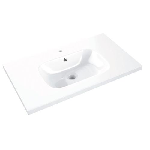 Built-in washbasin - SOFT - Decosan - ceramic / customizable / high-gloss