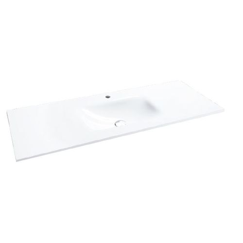 Built-in washbasin - GLASS BLANCO - Decosan - glass / with counter / rectangular