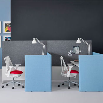 Modular office divider - SCREEN - Aktav Acoustic - floor-mounted / in acoustic fabric / wool