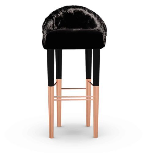 Contemporary bar chair - Mayan - Muranti - indoor / velvet / copper base