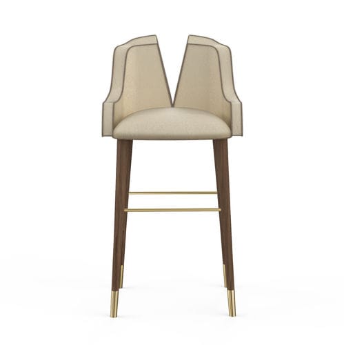 Contemporary bar chair - Kozmus - Muranti - indoor / velvet / american walnut base
