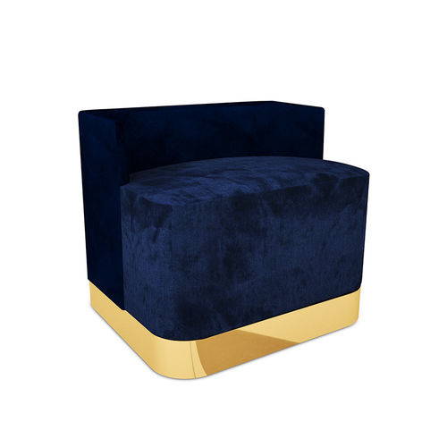 Contemporary stool - GEOFFREY - By Swans - velvet / polished brass base / upholstered