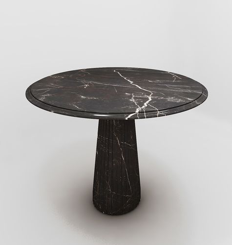 Unique design table - SENSA - MAPSWONDERS - marble / brass base / round