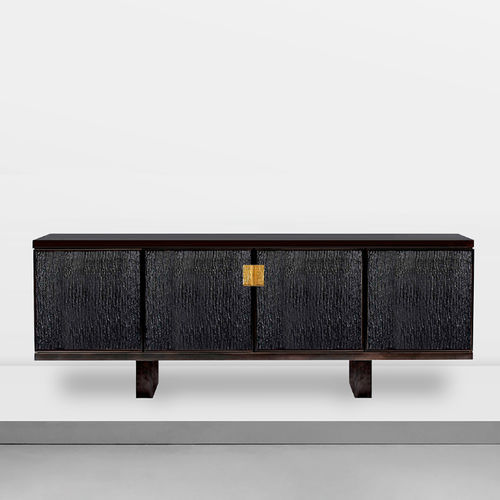 Contemporary sideboard - IRISH  - MAPSWONDERS - brass / with drawers / with swing doors