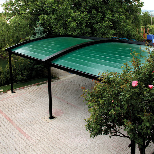 Self-supporting pergola - ECO PEARL - BYART GROUP - wall-mounted / aluminum / with sliding canopy