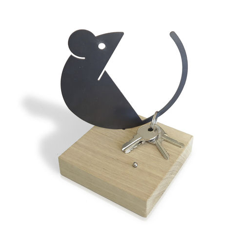 Painted steel pin tray - MOUSE - dESIGNoBJECT - natural oak