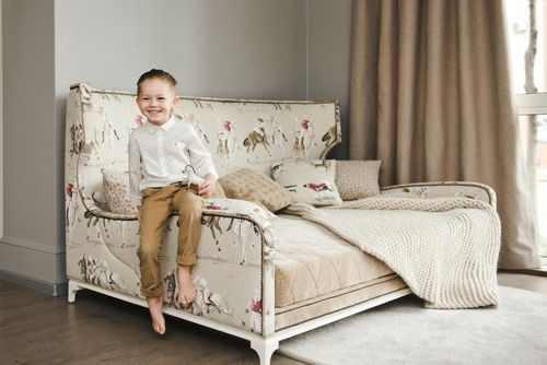 Sofa bed - FLORANCE - Atelier Lilu - traditional / fabric / high back