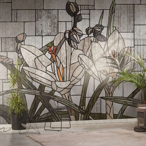 Contemporary wallpaper - FIONA - WallyArt - nonwoven fabric / fiberglass / vinyl