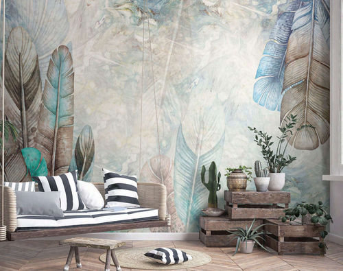 Vintage wallpaper - NOELIA - WallyArt - nonwoven fabric / fiberglass / vinyl