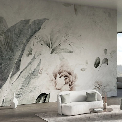 Contemporary wallpaper - VIVIENNE - WallyArt - fabric / fiberglass / floral