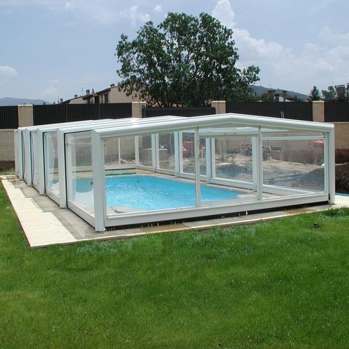 High swimming pool enclosure - Petra 1200 - planetabri - mid-high / sliding / fixed